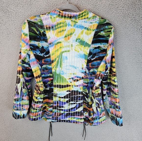 Alberto Makali Womens Colorful Lace Up Detail Short Jacket Sz 6 Vintage Light - Picture 9 of 12